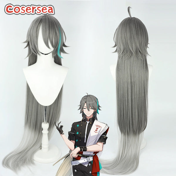 Honkai Impact 3rd Su 125cm Gradient Gray Mixed Blue Cosplay Wigs