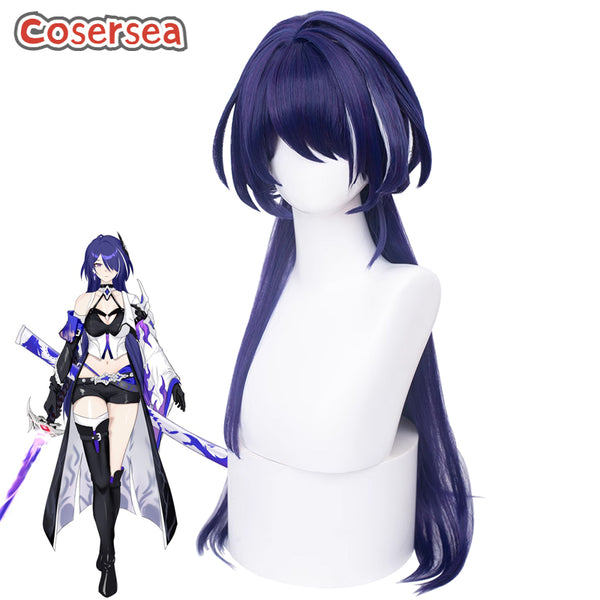 Honkai: Star Rail Acheron 75cm Blue Mixed Purple White Cosplay Wigs