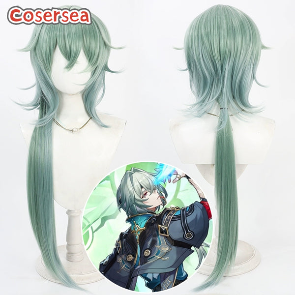 Honkai: Star Rail Anaxagoras Anaxa 70cm Green Gradient Cosplay Wigs