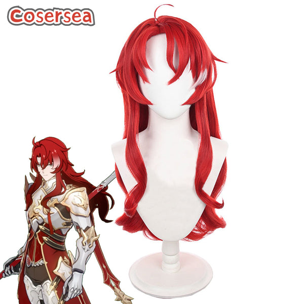 Honkai: Star Rail Argenti Red Mixed Grey Cosplay Wigs