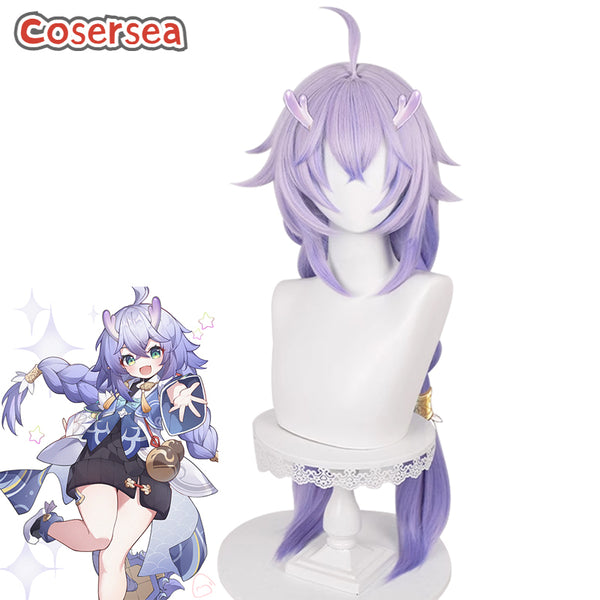 Honkai: Star Rail Bailu 100cm Purple Gradient Cosplay Wigs