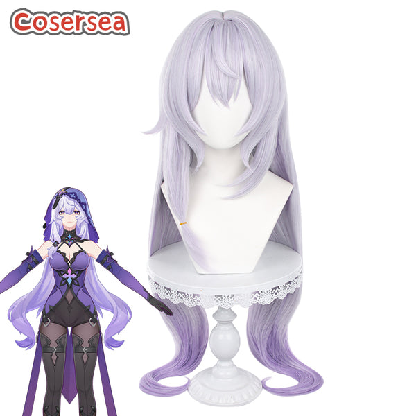 Honkai: Star Rail Black Swan 95cm White Mixed Purple Cosplay Wigs
