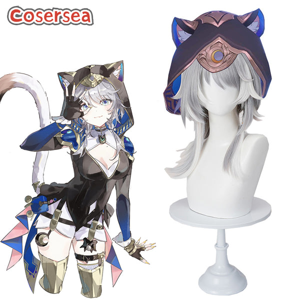 Honkai: Star Rail Cipher 45cm Gray Mixed White Cosplay Wigs