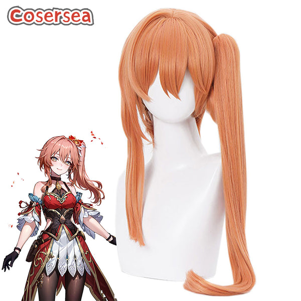 Honkai: Star Rail Guinaifen 65cm Long Straight Orange Ponytail Cosplay Wigs