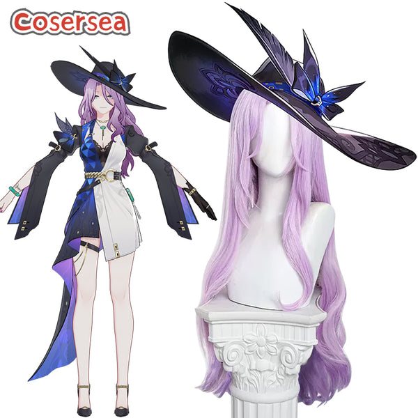 Honkai: Star Rail Jade 90cm Wavy Light Purple Gradient Cosplay Wigs