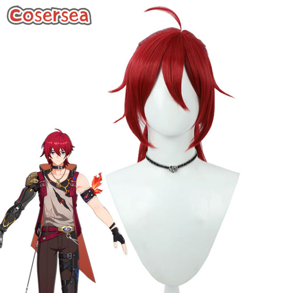 Honkai: Star Rail Luka 35cm Short Red Cosplay Wigs