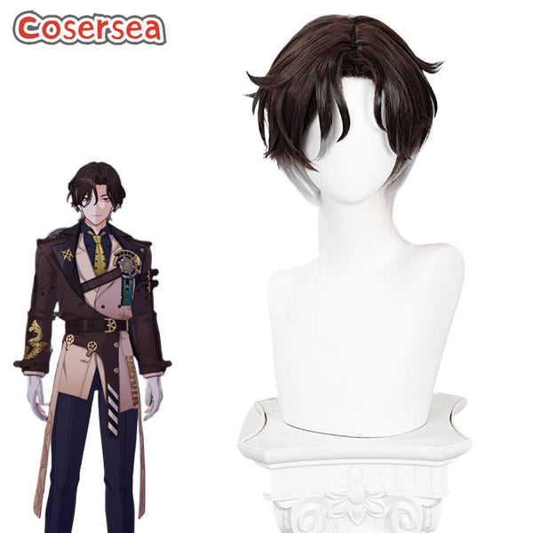 Honkai: Star Rail Mr. Reca 27cm Brown Mixed Grey Cosplay Wigs