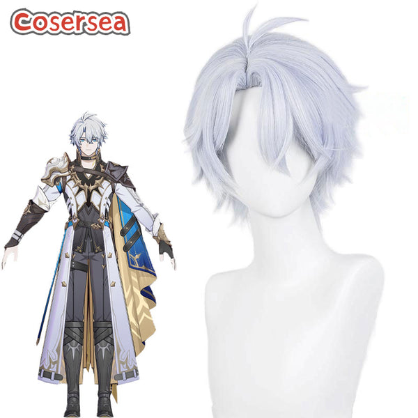 Honkai: Star Rail Phainon 30cm Silver White Men Cosplay Wigs