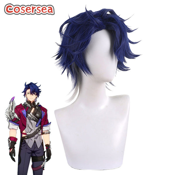 Honkai: Star Rail Sampo Blue Mixed Gray Cosplay Wigs