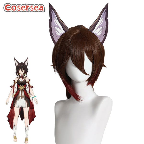 Honkai: Star Rail Tingyun 45cm Brown Gradient Ponytail Cosplay Wigs