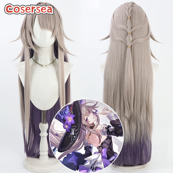 Honkai: Star Rail Herta 100cm Pink Brown Mixed Purple Cosplay Wigs