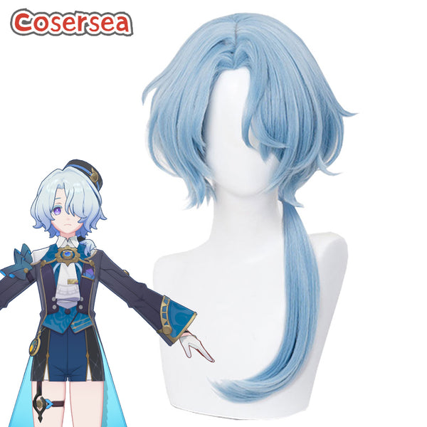 Game Honkai: Star Rail Misha Light Blue Cosplay Wigs