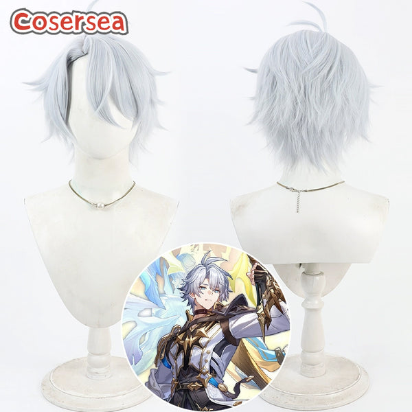 Honkai: Star Rail Phainon 30cm Silver White Men Cosplay Wigs