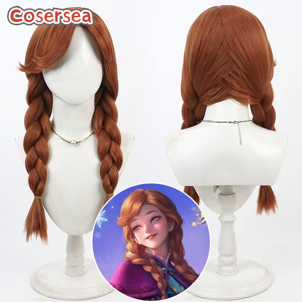 Honor of Kings 60cm Long Brown Braided Cosplay Wigs