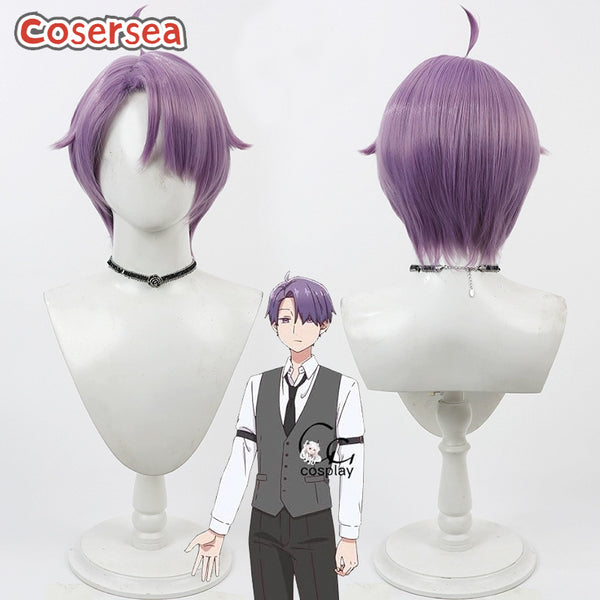 How I Attended an All-Guy's Mixer Fuji 30cm Short Light Purple Cosplay Wigs