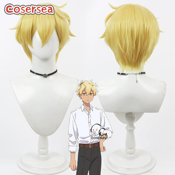 How I Attended an All-Guy's Mixer Kohaku 30cm Short Blonde Men Cosplay Wigs