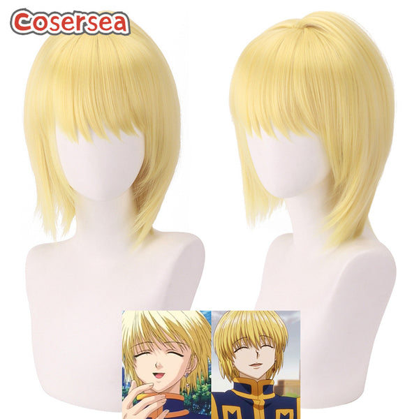 Cosersea Hunter x Hunter Kurapika 30cm Short Straight Blonde Cosplay Wigs