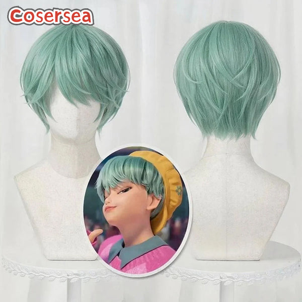 Cosersea Huntr/x Kpop Demon Hunter Saja Boys Baby 30cm Short Light Green Cosplay Wigs