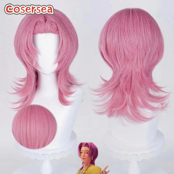 Cosersea Huntr/x Kpop Demon Hunter Saja Boys Romance 48cm Hot Pink Cosplay Wigs