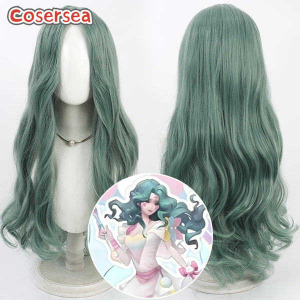 Identity V Grace 90cm Long Wavy Turquoise Cosplay Wigs