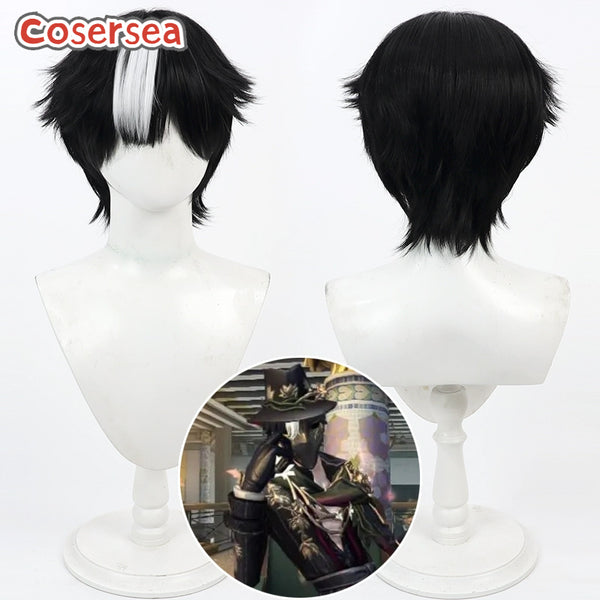 Identity V Jack 30cm Black Mixed White Men Cosplay Wigs