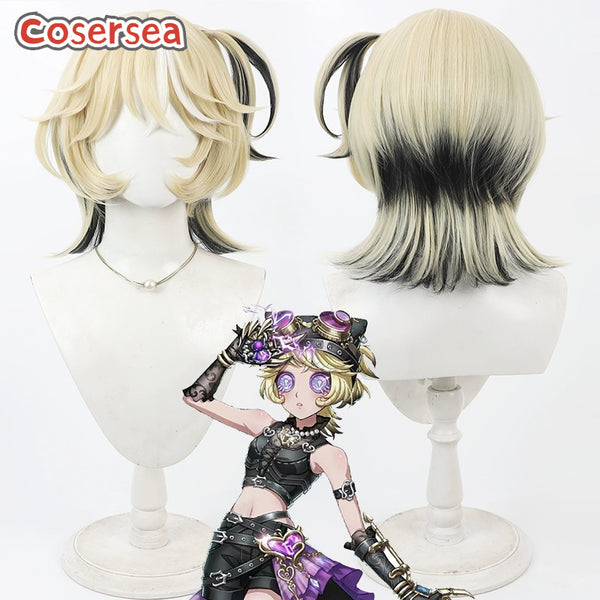 Identity V Mechanic Tracy Reznik 35cm Blonde Mixed Black Cosplay Wigs