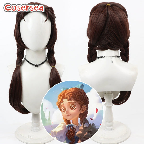 Identity V Memories Little Girl 65cm Red Brown Braided Cosplay Wigs