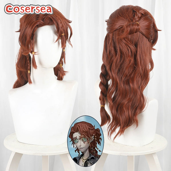 Cosersea Identity V Frederick Kreiburg 50cm Long Wavy Brown Cosplay Wigs