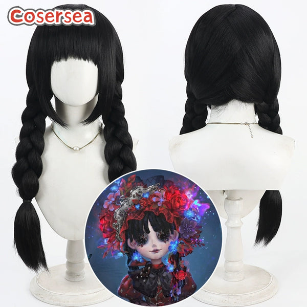 Identity V Little Girl Memories 60cm Black Braided Cosplay Wigs