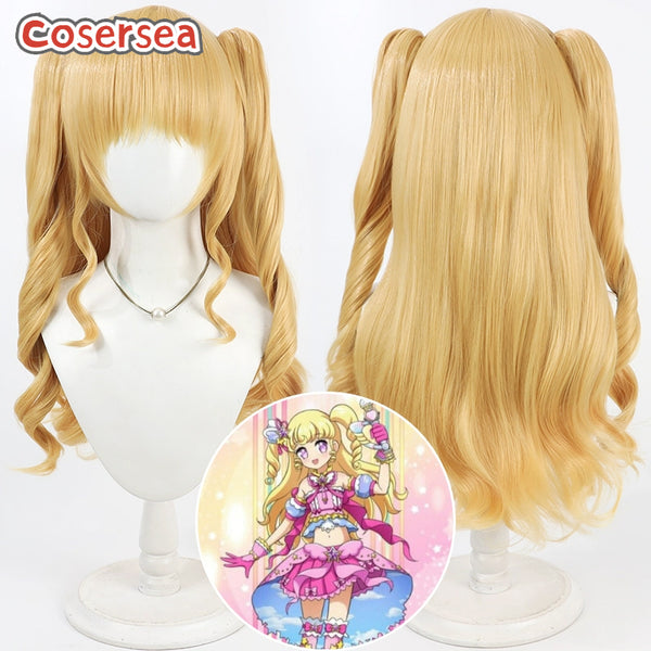 Cosersea Idol Time PriPara Yumekawa Yui 70cm Long Wavy Blonde Ponytail Cosplay Wigs