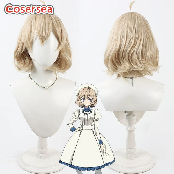 Cosersea In/Spectre Kyokou Suiri Iwanaga Kotoko 30cm Short Wavy Blonde Cosplay Wigs