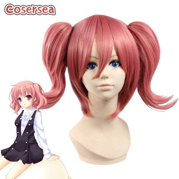 Inu x Boku SS Karuta Roromiya Dark Pink Ponytail Wigs