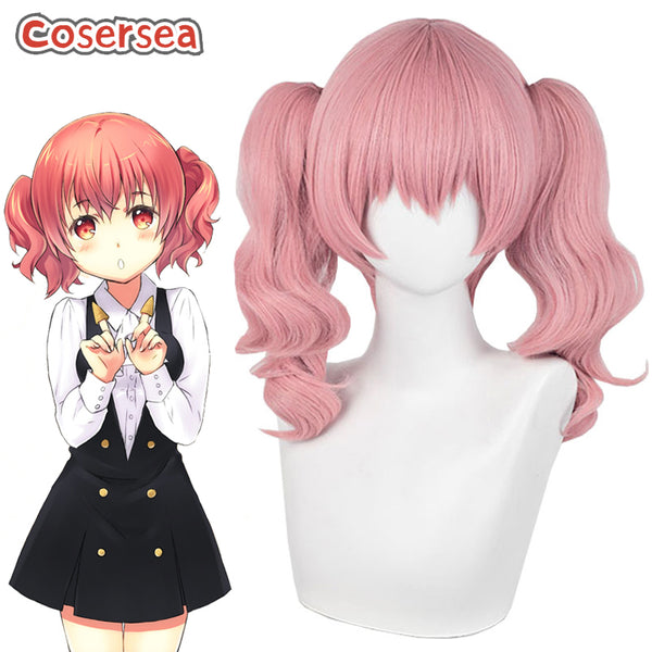 Inu × Boku SS Roromiya Karuta 40cm Pink Ponytail Cosplay Wigs