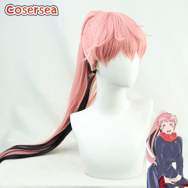 Itadori Yuji 85cm Pink Mixed Black Ponytail Cosplay Wigs