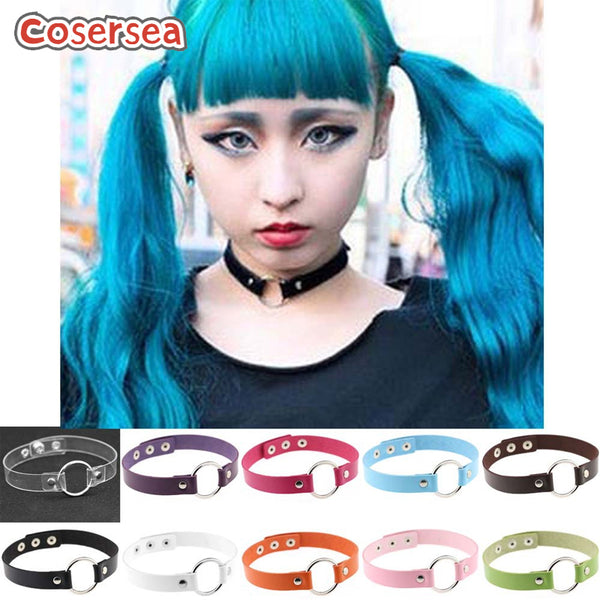 Japanese Harajuku Trendy Punk PU Leather Nightclub Collar Chain Cosplay Choker