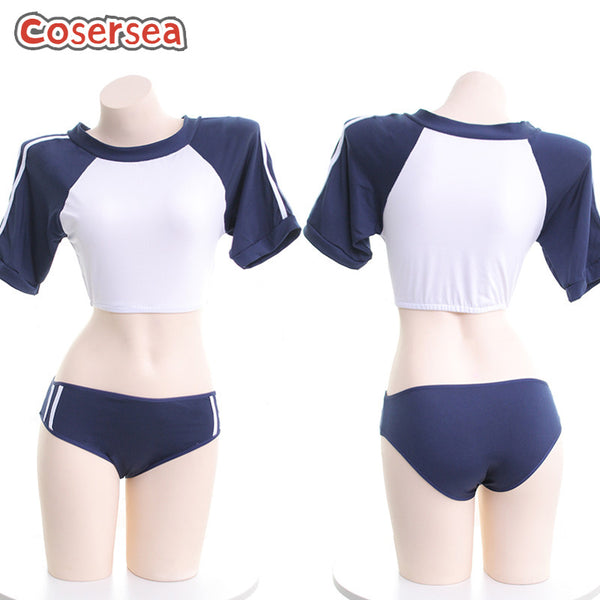 Japanese Sexy Student Split Sailor Uniform Short Gymnastic Cheerleading Performance Outfit