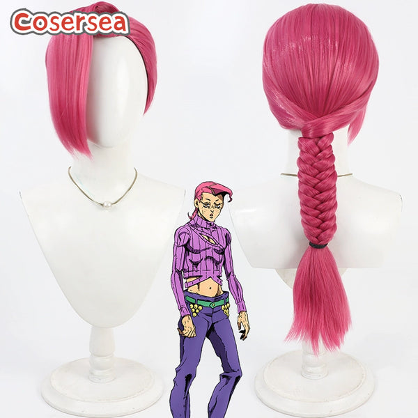 Cosersea JoJo's Bizarre Adventure Vinegar Doppio 60cm Hot Pink Braided Cosplay Wigs