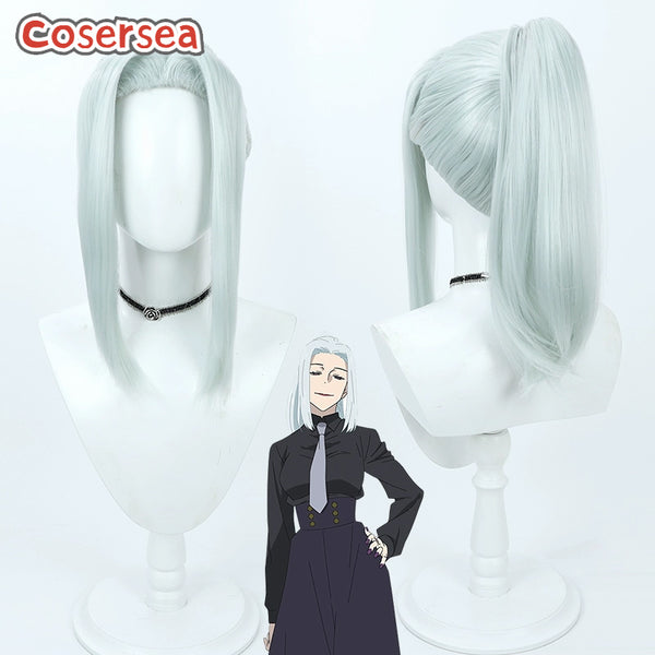 Jujutsu Mei Mei 40cm Silver White Ponytail Cosplay Wigs