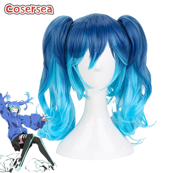 Kagerou Project Enomoto Taka 45cm Mixed Blue Ponytail Cosplay Wigs