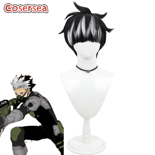 Kaiju NO.8 Gen Narumi Black Mixed White Cosplay Wigs