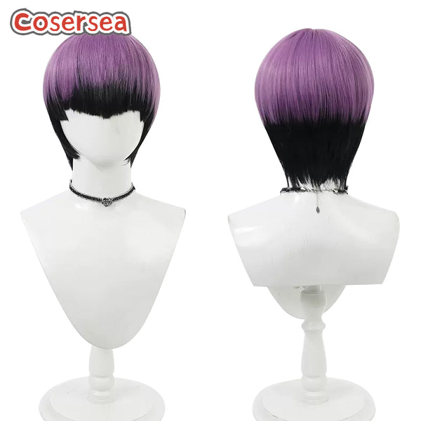 Kaiju No. 8 Soshiro Hoshina 30cm Purple Mixed Black Cosplay Wigs