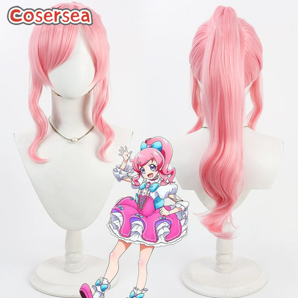 Kiratto PriChan Mirai Momoyama 60cm Wavy Pink Ponytail Cosplay Wigs