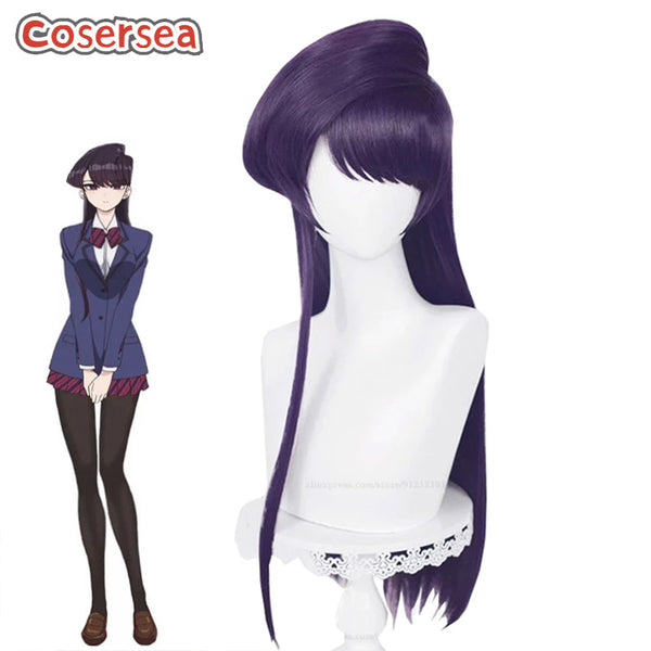Komi-san wa Komyushou Desu Komi Shoko 80cm Purple Cosplay Wigs