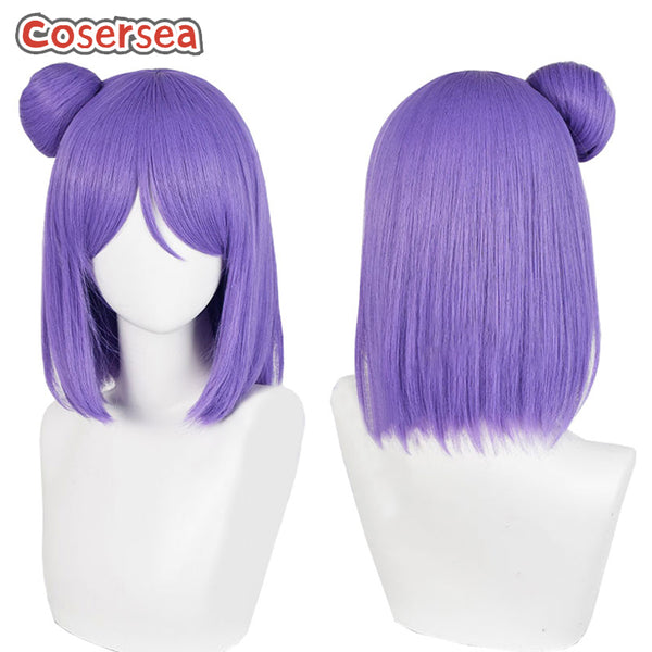 Konan 35cm Short Purple Cosplay Wigs With Buns