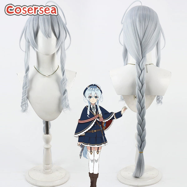 Cosersea Koujo Denka no Kateikyoushi Stella Howard 100cm Silver Gray Braided Cosplay Wigs