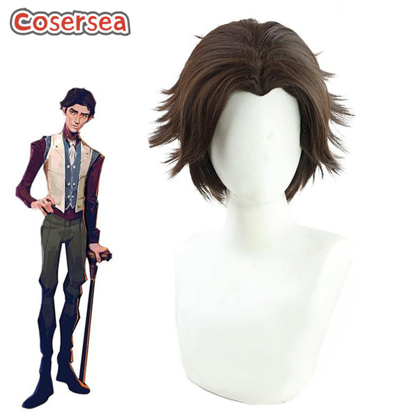 LOL Arcane Viktor 30cm Short Brown Men Cosplay Wigs
