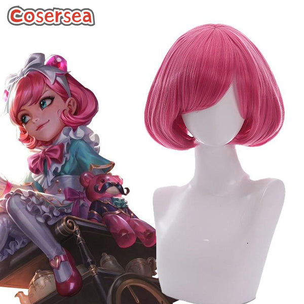 LOL Cafe Cutie Annie 28cm Short Pink BoBo Cosplay Wigs