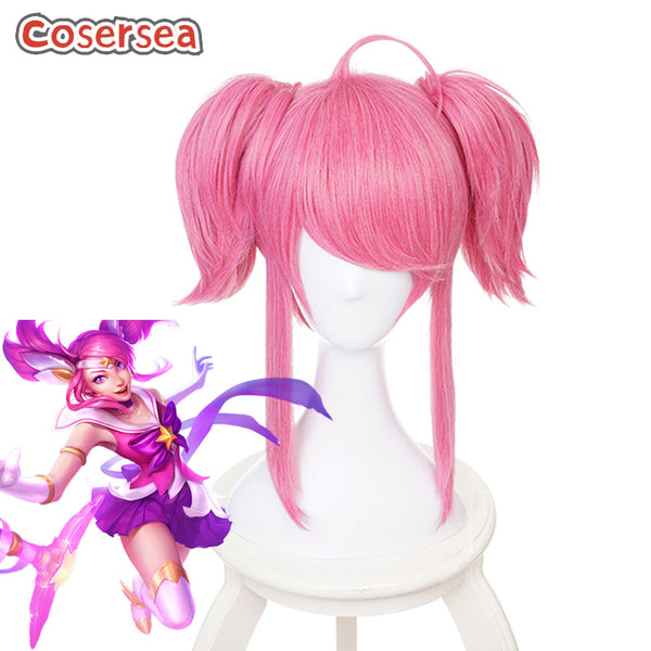 Game LOL Champion Lux Pink Ponytail Wigs