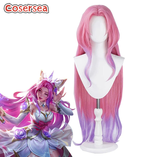 Game LOL Crystal Rose Seraphine Cosplay Wigs
