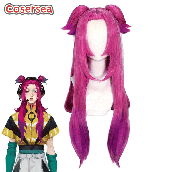 LOL Heartsteel Alune 50cm Rose Pink Cosplay Wigs